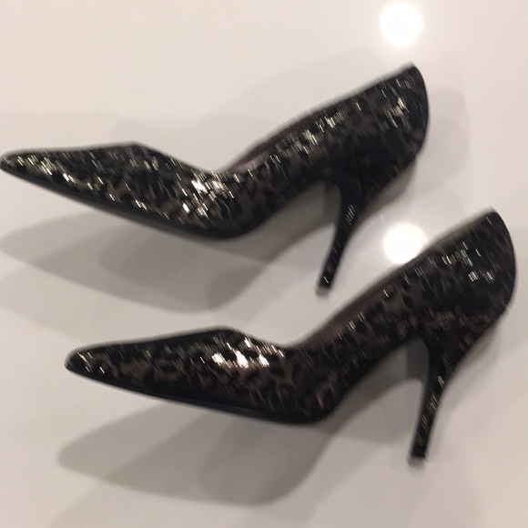 ✅ SOLD Black “Lace” Silver Heel 10M - Picture 6 of 10
